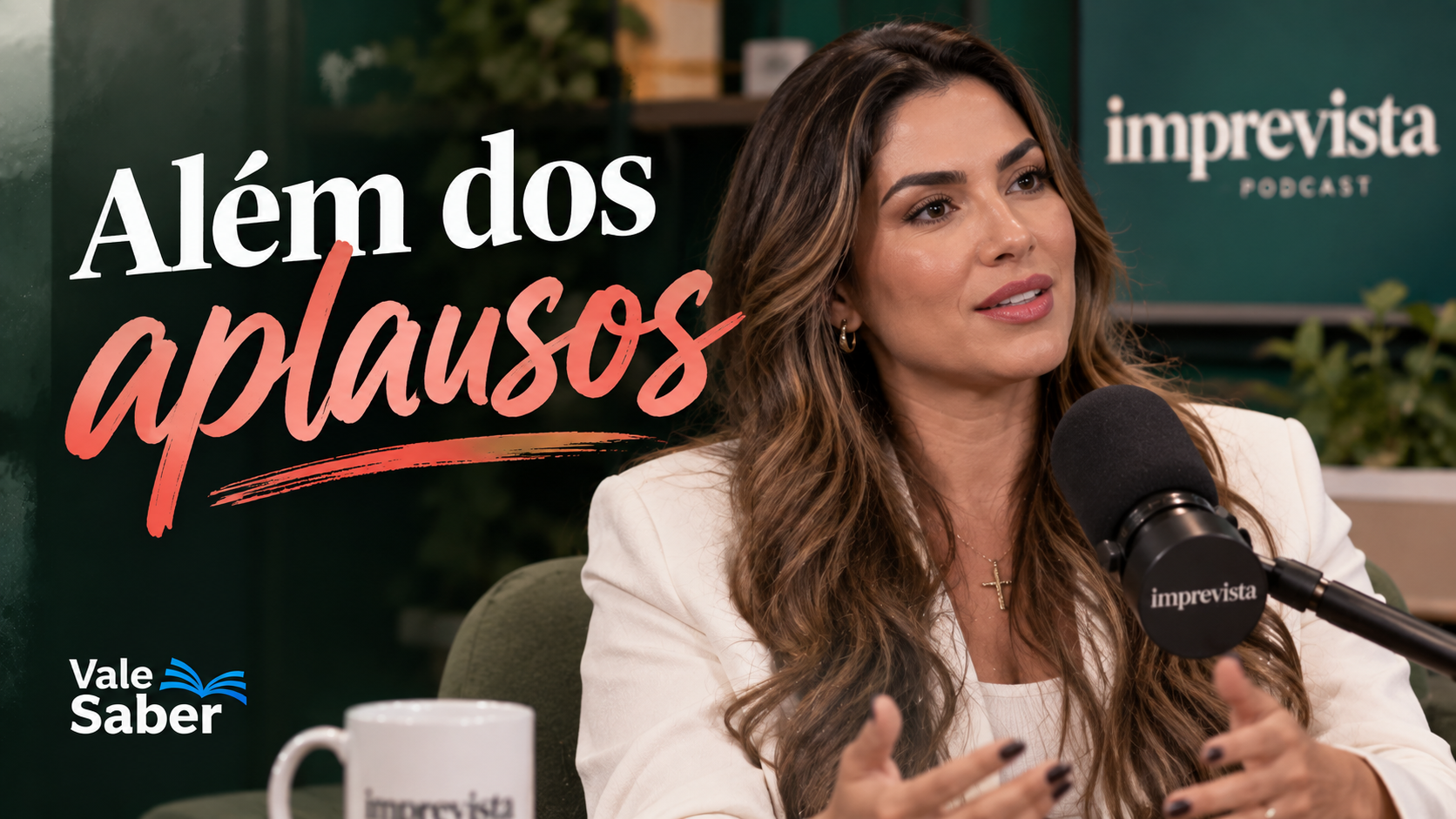 Lizi Benites durante entrevista sobre sua conversão e transformação de vida
