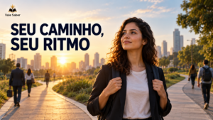 Pessoa deixando de observar a trajetória de outras pessoas e voltando a atenção para o próprio caminho