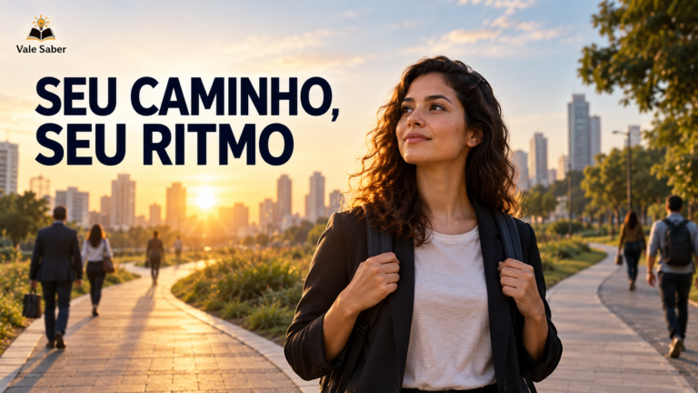 Pessoa deixando de observar a trajetória de outras pessoas e voltando a atenção para o próprio caminho