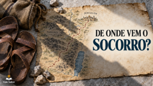 Caminho de peregrinação entre montes representando a mensagem do Salmo 121