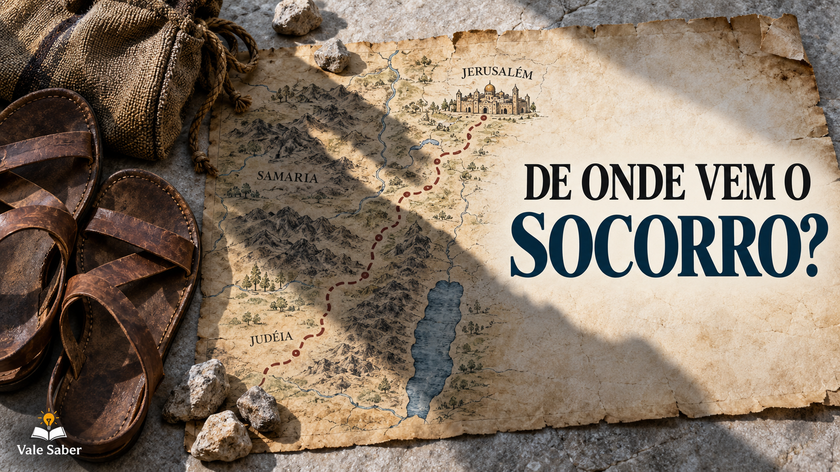 Caminho de peregrinação entre montes representando a mensagem do Salmo 121
