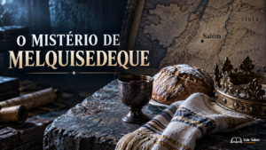 pão, vinho, coroa e tecido sacerdotal representando quem foi Melquisedeque
