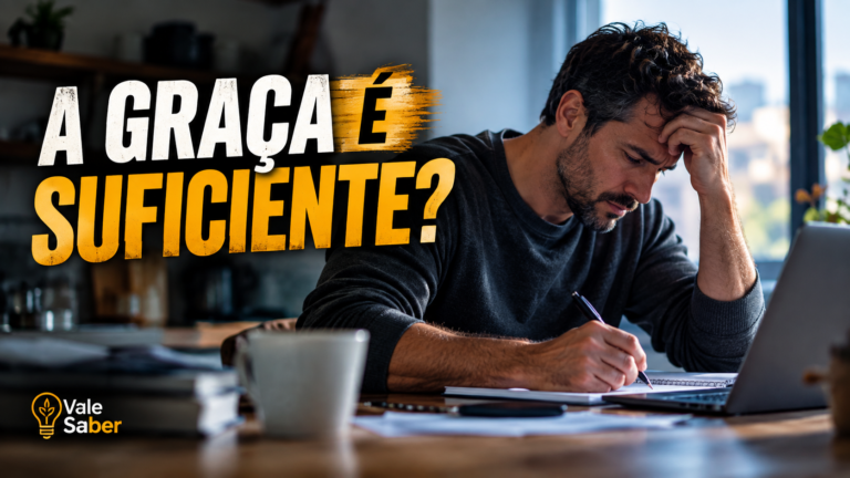A minha graça te basta em 2 Coríntios 12:9 representada por homem enfrentando uma limitação